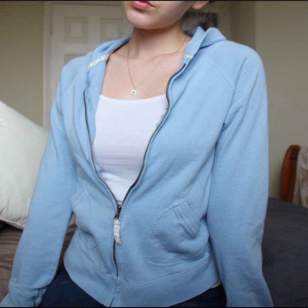 Light Blue Hoodie Zip Up
